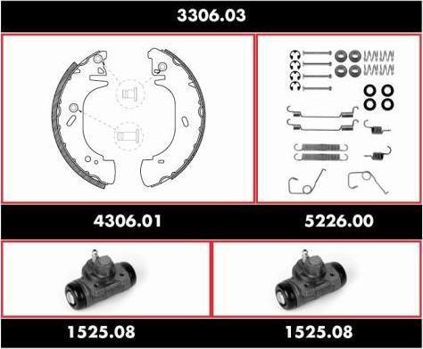 Remsa 3306.03 комплект тормозов, барабанный тормозной механизм на FORD TRANSIT c бортовой платформой/ходовая часть (E_ _)