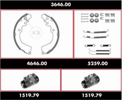 Remsa 3646.00 комплект тормозов, барабанный тормозной механизм на MITSUBISHI CARISMA (DA_)