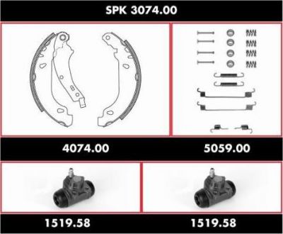 Remsa SPK 3074.00 комплект тормозов, барабанный тормозной механизм на RENAULT CLIO II (BB0/1/2_, CB0/1/2_)