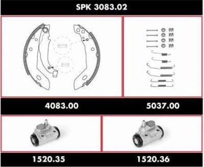 Remsa SPK 3083.02 комплект тормозов, барабанный тормозной механизм на RENAULT CLIO I (B/C57_, 5/357_)