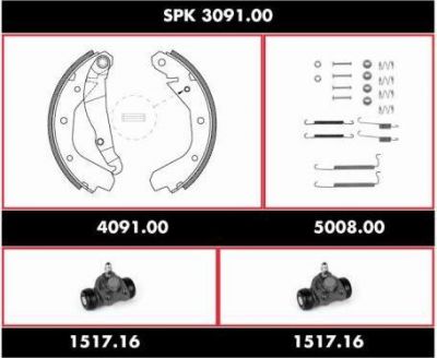 Remsa SPK 3091.00 комплект тормозов, барабанный тормозной механизм на OPEL KADETT E Наклонная задняя часть (33_, 34_, 43_, 44_)