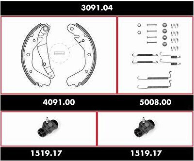 Remsa SPK 3091.04 комплект тормозов, барабанный тормозной механизм на OPEL KADETT E Combo (38_, 48_)