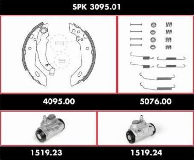 Remsa SPK 3095.01 комплект тормозов, барабанный тормозной механизм на PEUGEOT 205 II (20A/C)