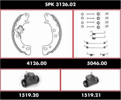 Remsa SPK 3126.02 комплект тормозов, барабанный тормозной механизм на PEUGEOT 106 I (1A, 1C)