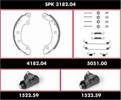 Remsa SPK 3182.04 комплект тормозов, барабанный тормозной механизм на FIAT BRAVO I (182)