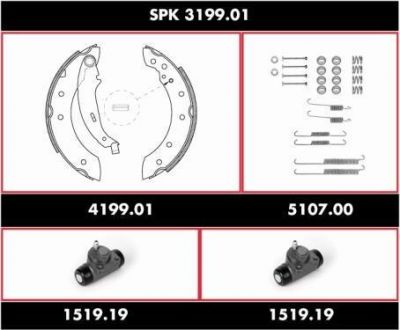 Remsa SPK 3199.01 комплект тормозов, барабанный тормозной механизм на RENAULT LAGUNA I (B56_, 556_)