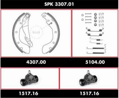 Remsa SPK 3307.01 комплект тормозов, барабанный тормозной механизм на OPEL ASTRA F Наклонная задняя часть (53_, 54_, 58_, 59_)