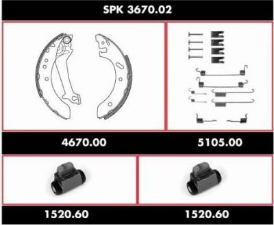 Remsa SPK 3670.02 комплект тормозов, барабанный тормозной механизм на FORD ESCORT VII седан (GAL, AFL)