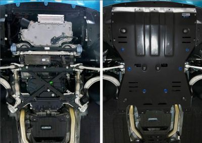 RIVAL RIVAL 333.4605.2 Защита картера + КПП + комплект крепежа, Porsche Macan 2014-, V - 3.0; 3.6; 3.0d; Черная (333.4605.2)