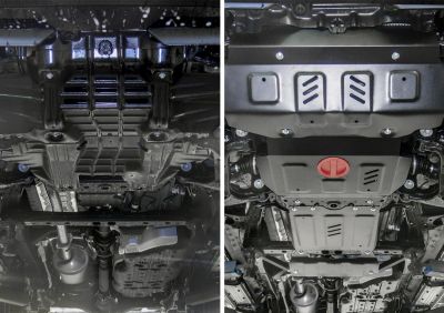 RIVAL RIVAL K111.05770.1 Комплект защит + комплект крепежа, АвтоБРОНЯ, Сталь, Toyota Fortuner 2017-, V - 2.8d (4 части) (K111.05770.1)