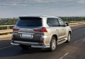 RIVAL RIVAL R.3210.007 Защита заднего бампера d76+d42 уголки + комплект крепежа, RIVAL, Lexus LX 2015- (R.3210.007)