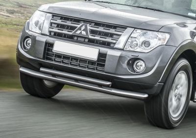 RIVAL RIVAL R.4002.009 Защита переднего бампера d76+d57 + комплект крепежа, RIVAL, Mitsubishi Pajero IV 2011-2014- (R.4002.009)