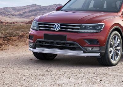 RIVAL RIVAL R.5803.002 Защита переднего бампера d57+d42 + комплект крепежа, RIVAL, Volkswagen Tiguan 2017- (R.5803.002)