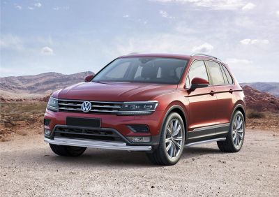 RIVAL RIVAL R.5803.002 Защита переднего бампера d57+d42 + комплект крепежа, RIVAL, Volkswagen Tiguan 2017- (R.5803.002)