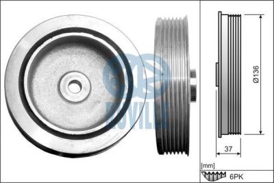 Ruville 515504 ременный шкив, коленчатый вал на OPEL VIVARO фургон (F7)