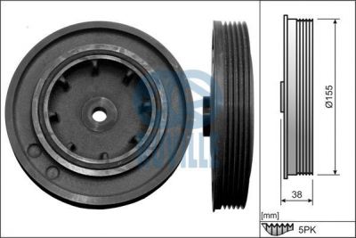 Ruville 515507 ременный шкив, коленчатый вал на OPEL VIVARO фургон (F7)