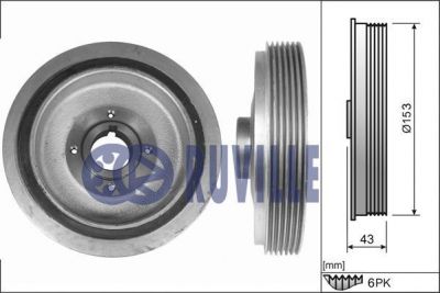 Ruville 515901 ременный шкив, коленчатый вал на PEUGEOT BOXER автобус (230P)