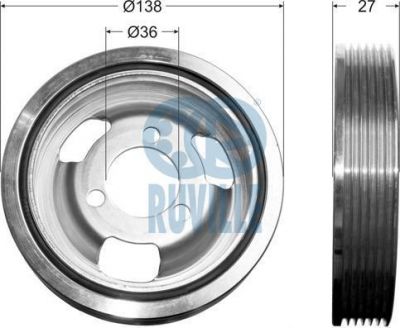 Ruville 515907 ременный шкив, коленчатый вал на MINI MINI Roadster (R59)