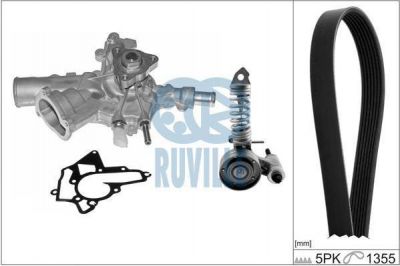 Ruville 55345802 водяной насос + комплект ручейковых ремней на OPEL ASTRA H (L48)