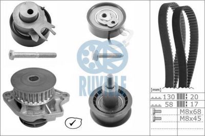 Ruville 55456721 водяной насос + комплект зубчатого ремня на SKODA FABIA Combi