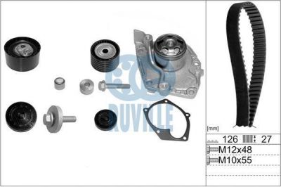 Ruville 55555761 водяной насос + комплект зубчатого ремня на RENAULT MEGANE II (BM0/1_, CM0/1_)