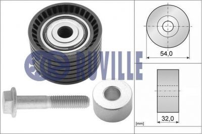 RUVILLE Ролик направляющий ремня ГРМ Renault Laguna 1,8/2,0 -16v F4P, F4R 04.2001-> (54,0mm) (55633)