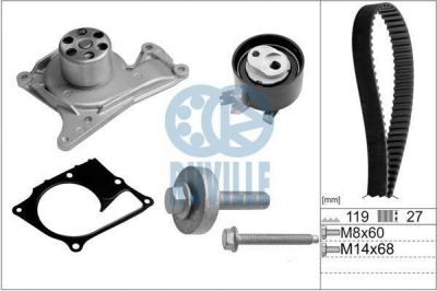 Ruville 55641701 водяной насос + комплект зубчатого ремня на RENAULT MEGANE III Наклонная задняя часть (BZ0_)