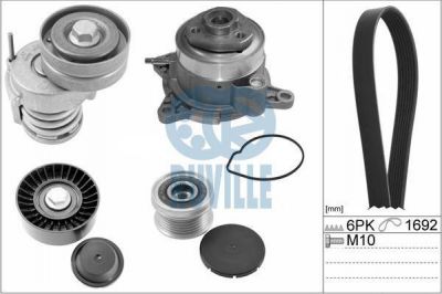 Ruville 55778801 водяной насос + комплект ручейковых ремней на SKODA RAPID Spaceback (NH1)