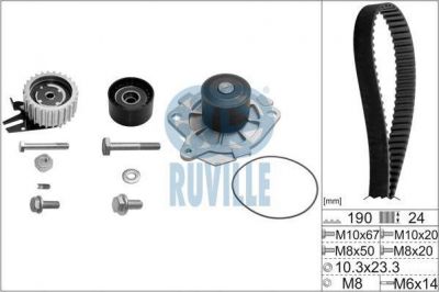 Ruville 56036771 водяной насос + комплект зубчатого ремня на SUZUKI SX4 (EY, GY)