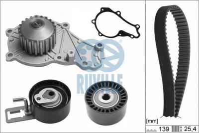 Ruville 56676701 водяной насос + комплект зубчатого ремня на PEUGEOT 208
