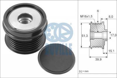 RUVILLE Механизм свободного хода генератора FORD FOCUS III 1.6 57117 (57117)