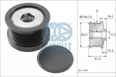 Ruville 57119 механизм свободного хода генератора на ALFA ROMEO GIULIETTA (940)