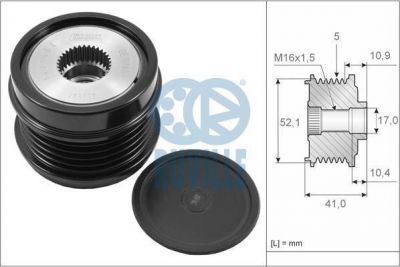 Ruville 57525 механизм свободного хода генератора на MERCEDES-BENZ B-CLASS (W246, W242)