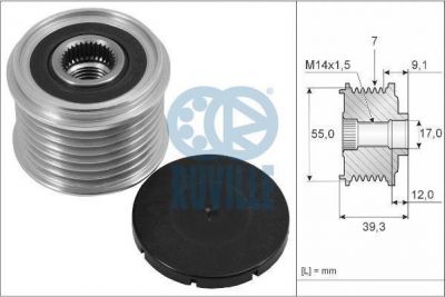 Ruville 57716 механизм свободного хода генератора на SUZUKI GRAND VITARA II (JT)