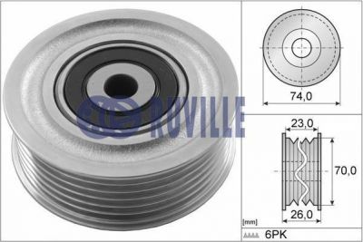 Ruville 57914 паразитный / ведущий ролик, поликлиновой ремень на DAIHATSU MATERIA (M4_)