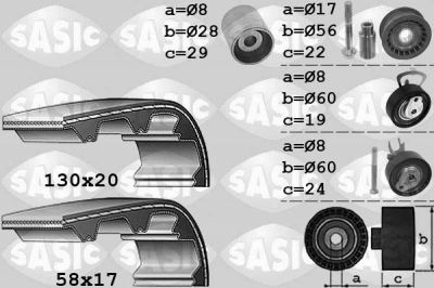 Sasic 1756050 комплект ремня грм на VW GOLF IV (1J1)