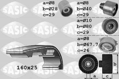 Sasic 1756068 комплект ремня грм на SKODA FABIA