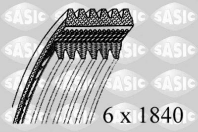 Sasic 1776102 поликлиновой ремень на VOLVO V70 III (BW)