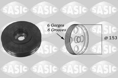 SASIC Шкив к/вала 206/307 2.0HDi 00->/406/PARTNER 1.9-2.0D 98->; FIAT Ducato 2.0JTD 01-> (0515V6, 2150011)