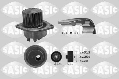 Sasic 3900019 водяной насос + комплект зубчатого ремня на PEUGEOT 205 II (20A/C)