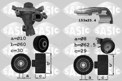 Sasic 3900028 водяной насос + комплект зубчатого ремня на PEUGEOT EXPERT Tepee (VF3V_)