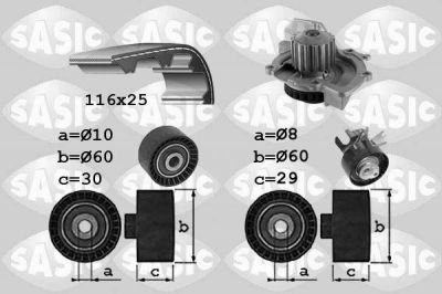 Sasic 3900035 водяной насос + комплект зубчатого ремня на PEUGEOT 5008