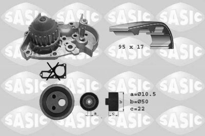 Sasic 3904002 водяной насос + комплект зубчатого ремня на RENAULT CLIO I (B/C57_, 5/357_)