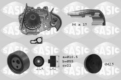 SASIC Помпа/комплект зубчатого ремня RENAULT Logan/Sandero 1.4MPi/1.6MPi 04-> (7701477024, 3904005)