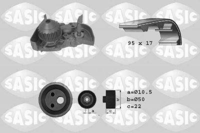 Sasic 3904025 водяной насос + комплект зубчатого ремня на RENAULT MEGANE I (BA0/1_)