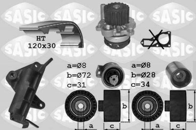 Sasic 3906019 водяной насос + комплект зубчатого ремня на VW GOLF IV (1J1)