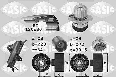 Sasic 3906022 водяной насос + комплект зубчатого ремня на VW GOLF IV (1J1)