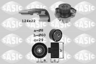 Sasic 3906037 водяной насос + комплект зубчатого ремня на ABARTH 500 (312)