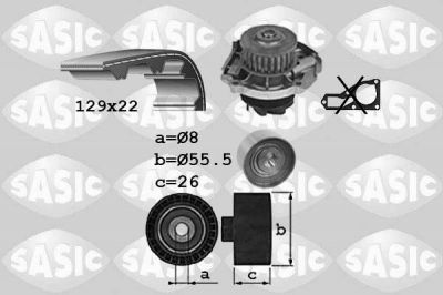 Sasic 3906042 водяной насос + комплект зубчатого ремня на FIAT LINEA (323)