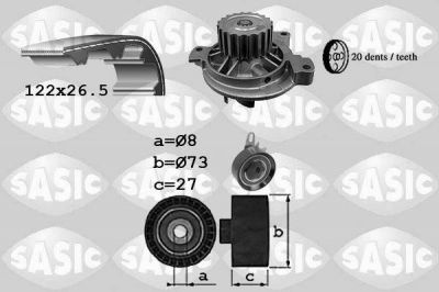 Sasic 3906050 водяной насос + комплект зубчатого ремня на VW LT 28-46 II фургон (2DA, 2DD, 2DH)